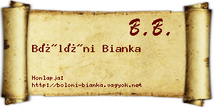 Bölöni Bianka névjegykártya